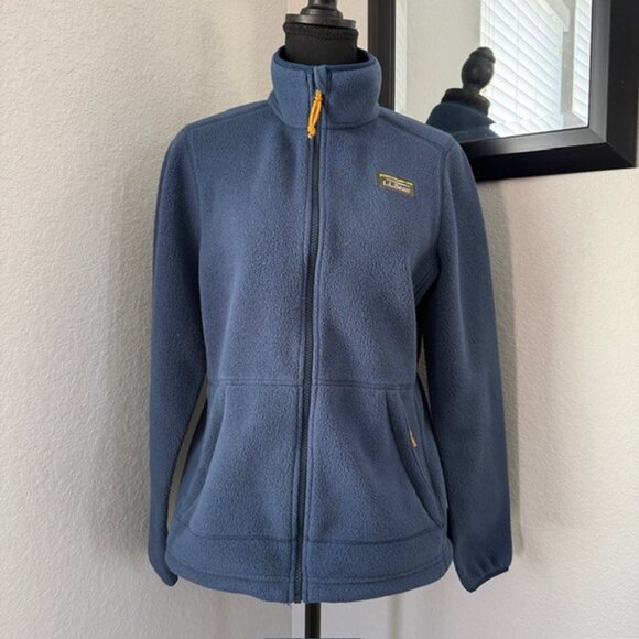 LL Bean Mountain Classic Fleece Full Zip Jacket Navy Blue Small - Picture 4 of 14